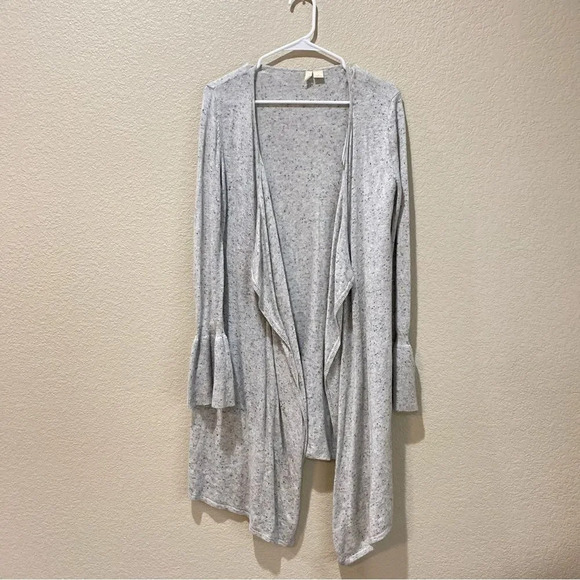 ANTHROPOLOGIE Moth Lyra Ruffle Sleeve Waterfall Cardigan Size Medium - Picture 7 of 8